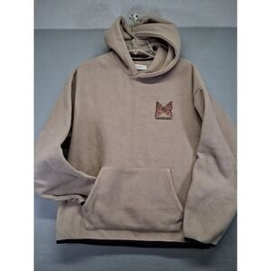 Saturdays NYC Men's‎ Fleece Hoodie Light Brown Butterfly Embroidery Size S
